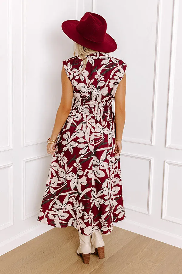 Winery Welcome Floral Midi in Merlot sold by Impressions product image thumbnail 4