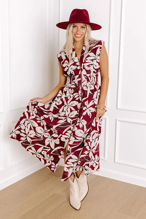 Winery Welcome Floral Midi in Merlot sold by Impressions product image thumbnail 5