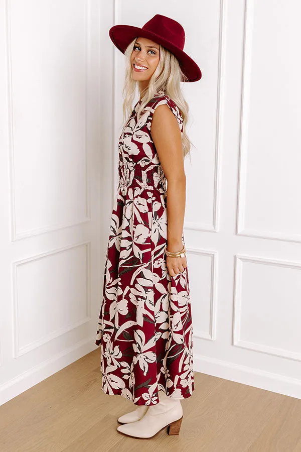 Winery Welcome Floral Midi in Merlot sold by Impressions product image thumbnail 3