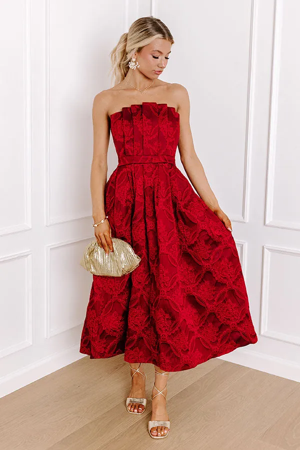 Night At The Gala Jacquard Midi in Wine sold by Impressions