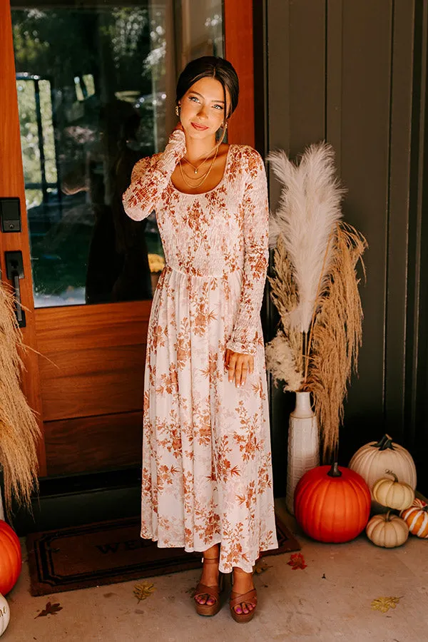 Falling In Love Mesh Floral Midi in Cream sold by Impressions