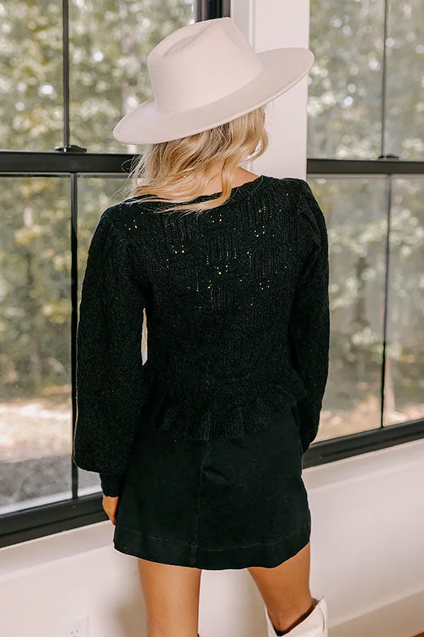 Flirty Feeling Knit Sweater Top in Black sold by Impressions product image thumbnail 5