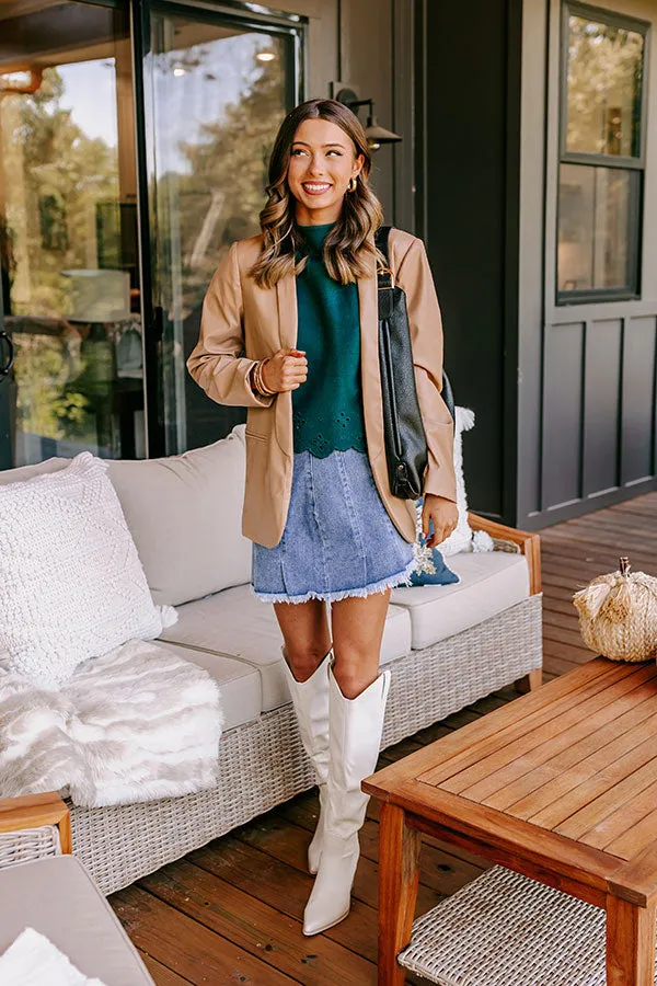 Couture Classic Eyelet Sweater Top in Hunter Green sold by Impressions product image thumbnail 2