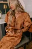Chic Feeling Embroidered Mini Dress in Camel sold by Impressions