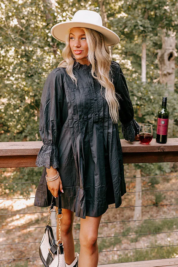 Caramel Kisses Pleated Mini Dress in Black sold by Impressions