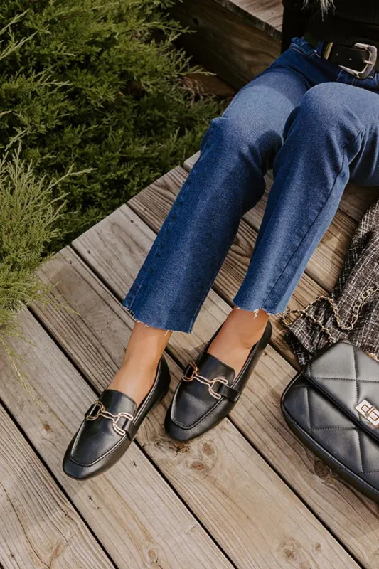 The Molly Faux Leather Loafer in Black sold by Impressions
