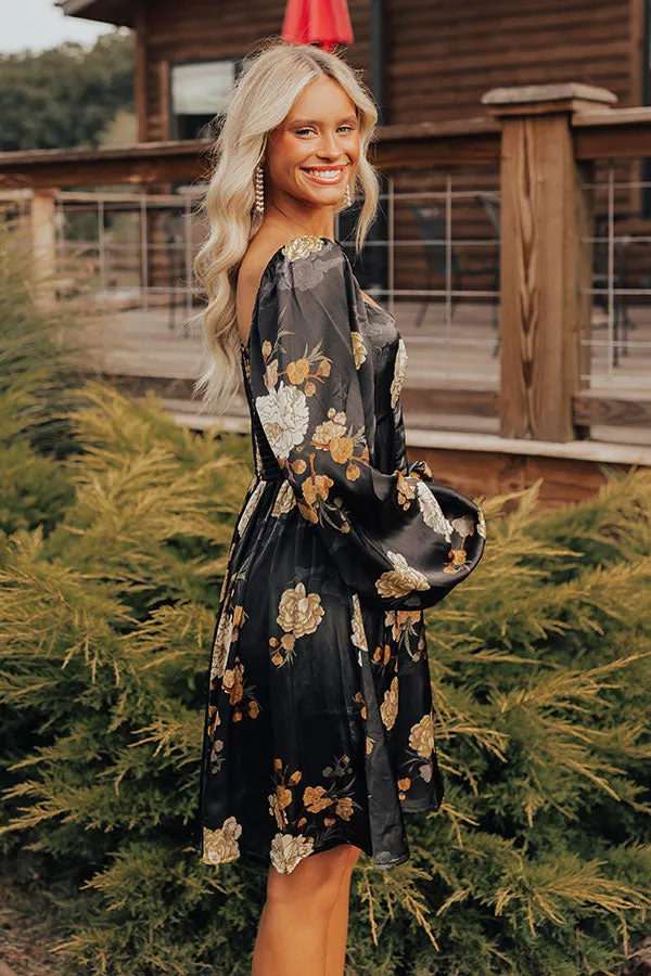 Flirty Moments Satin Mini Dress in Black sold by Impressions product image thumbnail 4