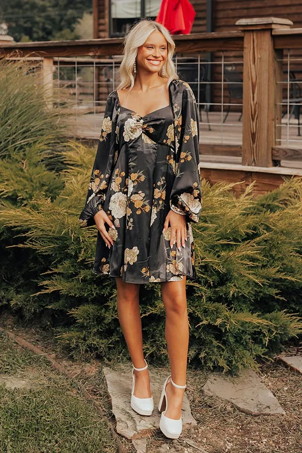 Flirty Moments Satin Mini Dress in Black sold by Impressions