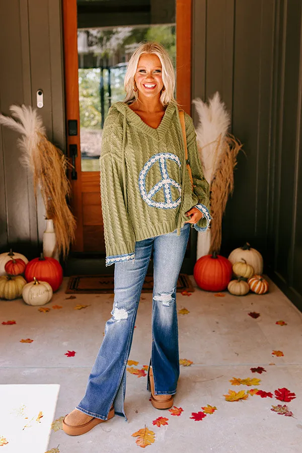 Inner Peace Cable Knit Sweater in Olive sold by Impressions product image thumbnail 4