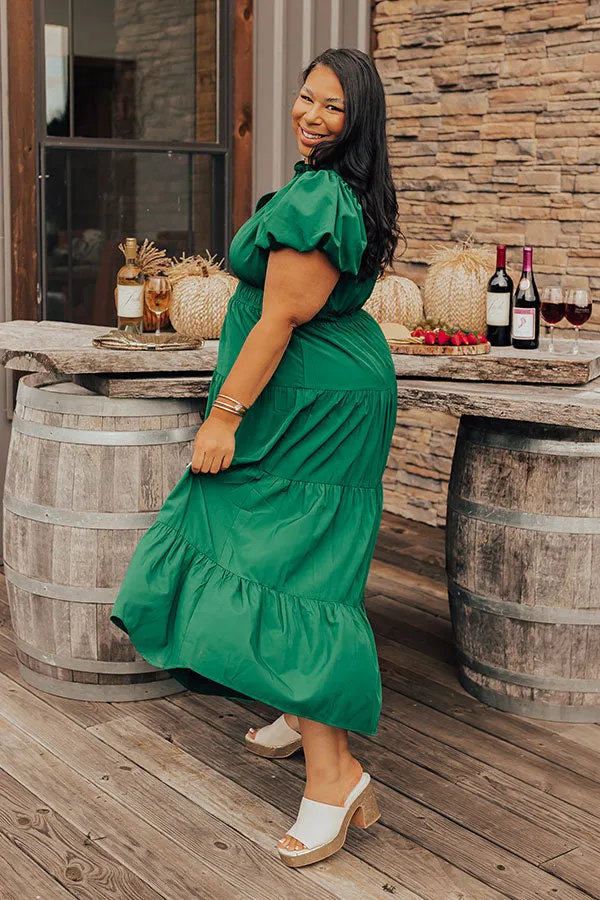 Simply Sweet Maxi Dress in Hunter Green Curves sold by Impressions product image thumbnail 3