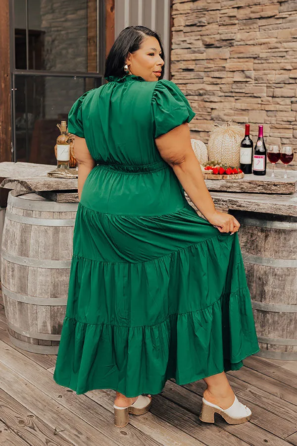 Simply Sweet Maxi Dress in Hunter Green Curves sold by Impressions product image thumbnail 4