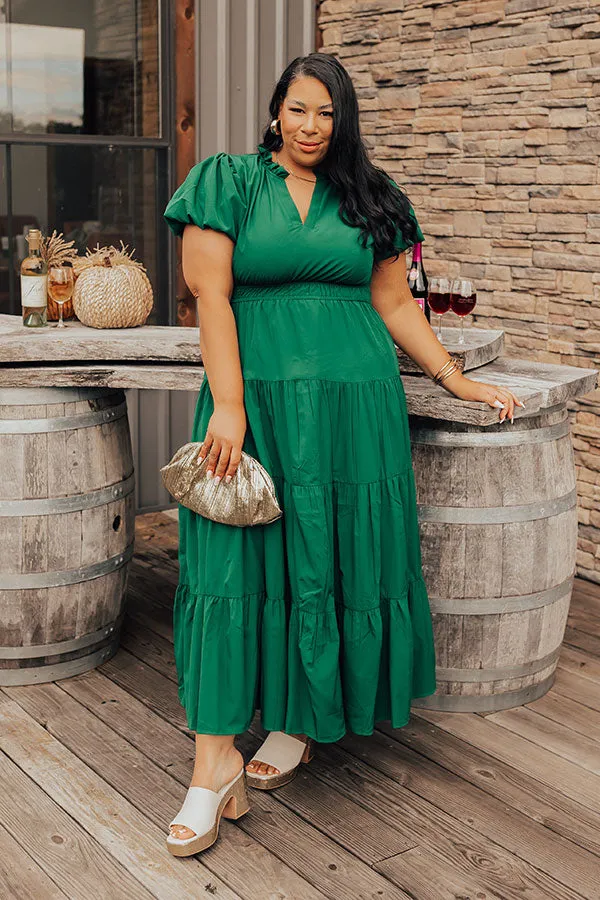 Simply Sweet Maxi Dress in Hunter Green Curves sold by Impressions
