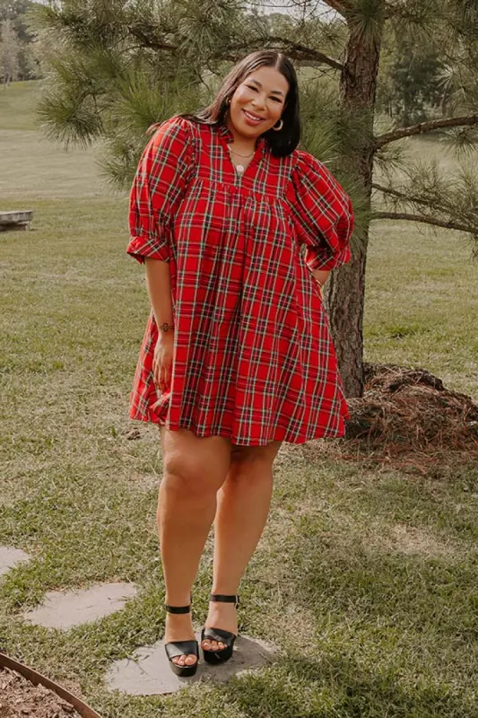 Cheerful Energy Plaid Mini Dress Curves sold by Impressions