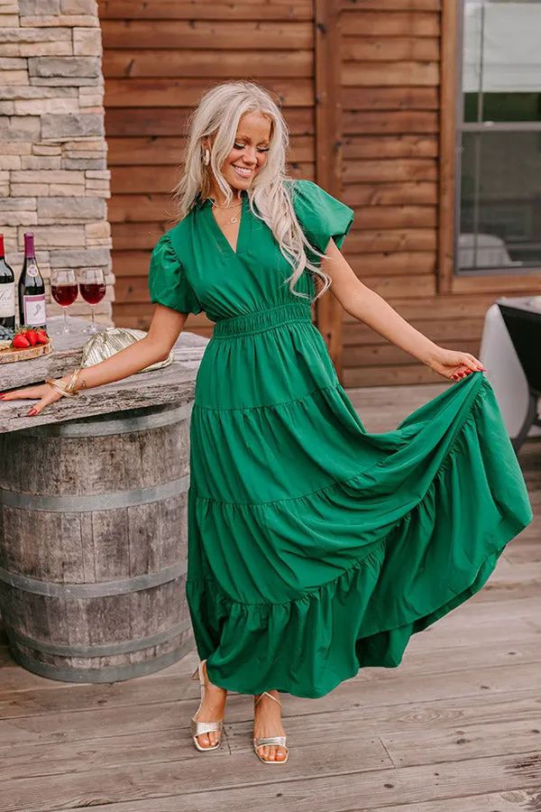 Simply Sweet Maxi Dress in Hunter Green sold by Impressions
