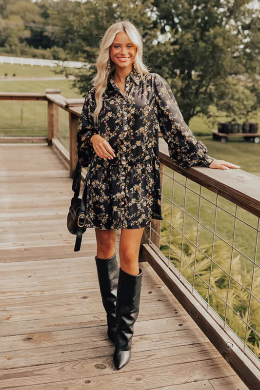 Chrysanthemum Whisper Button Down Mini Dress sold by Impressions