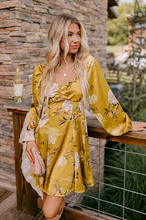 Flirty Moments Satin Mini Dress in Chartreuse sold by Impressions