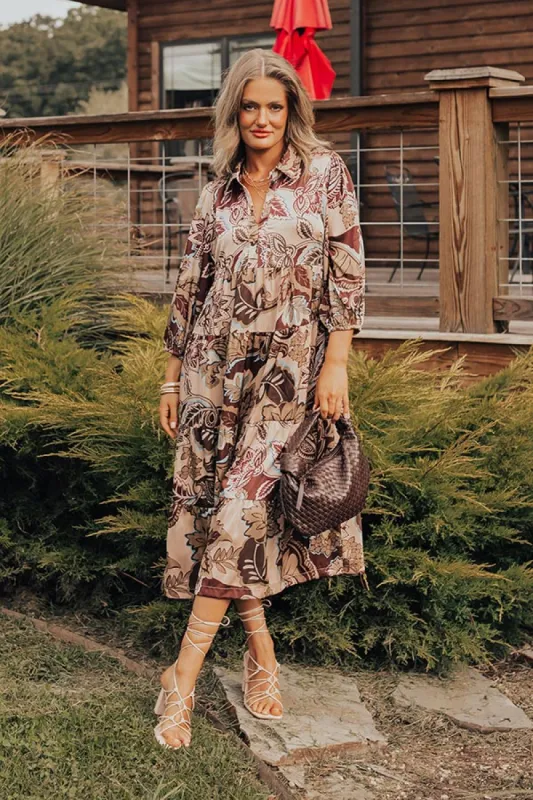 Wine Mixer Meet Up Satin Floral Midi sold by Impressions