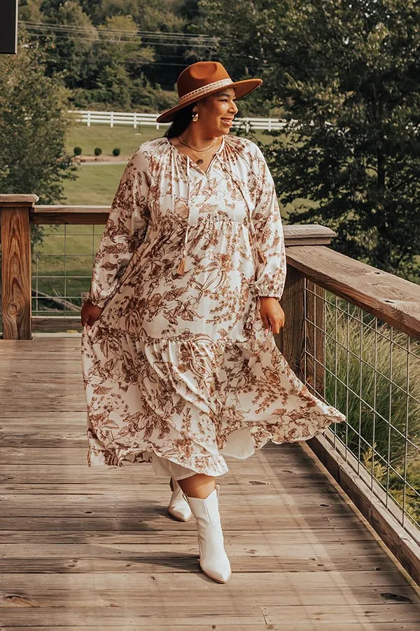 Wine Lover Satin Floral Maxi Dress Curves sold by Impressions product image thumbnail 3