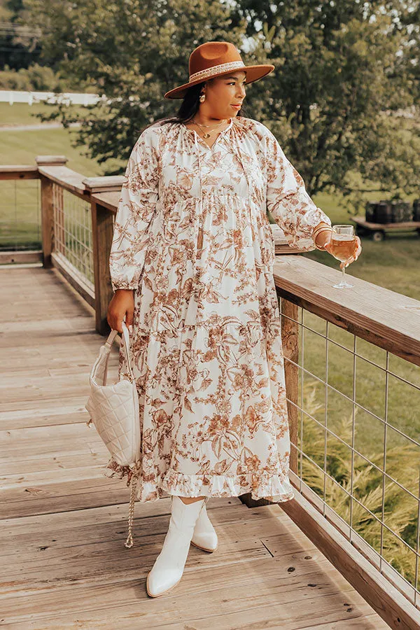 Wine Lover Satin Floral Maxi Dress Curves sold by Impressions