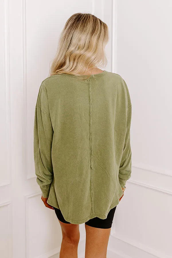 Girl On The Go Vintage Wash Tee in Sage sold by Impressions product image thumbnail 4