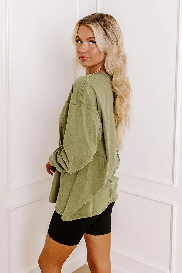 Girl On The Go Vintage Wash Tee in Sage sold by Impressions product image thumbnail 3