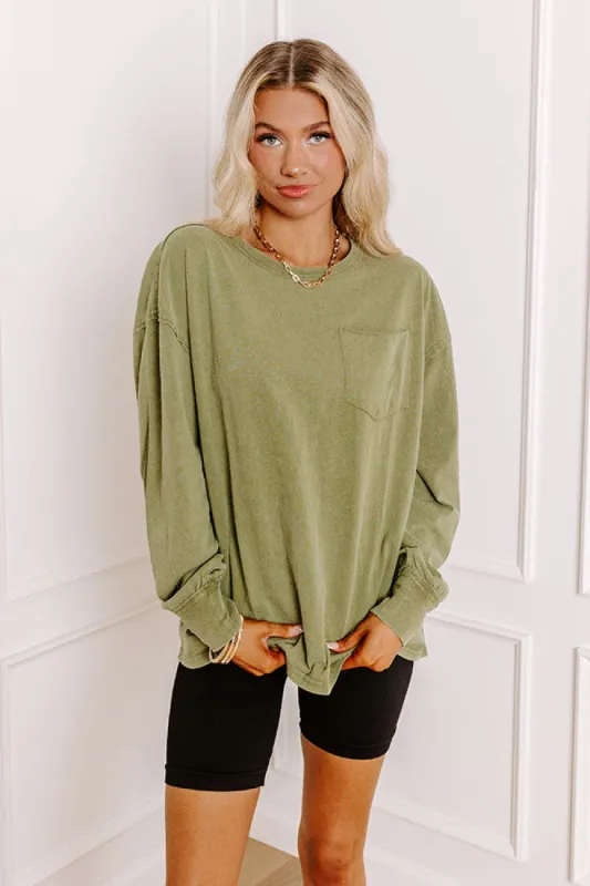 Girl On The Go Vintage Wash Tee in Sage sold by Impressions
