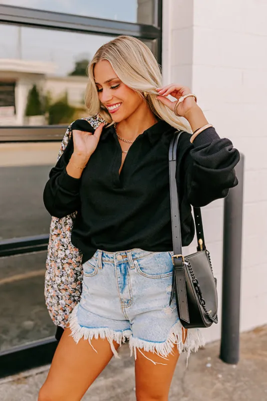 Park Avenue Ribbed Sweatshirt in Black sold by Impressions