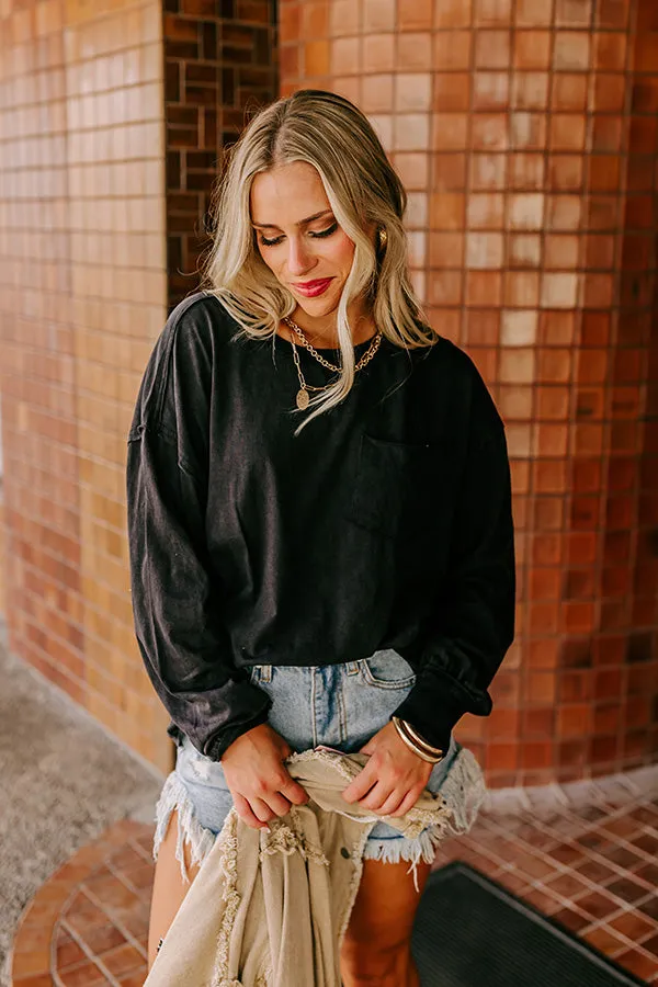 Girl On The Go Vintage Wash Tee in Black sold by Impressions