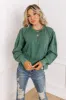 Cedar Creek Waffle Knit Top in Hunter Green sold by Impressions