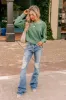 Cedar Creek Waffle Knit Top in Hunter Green sold by Impressions