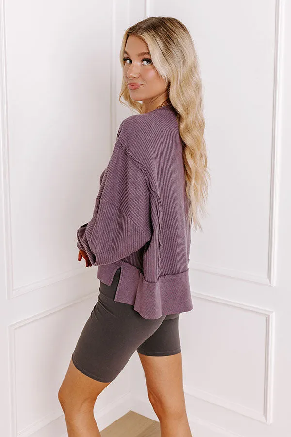Cedar Creek Waffle Knit Top in Purple sold by Impressions product image thumbnail 5