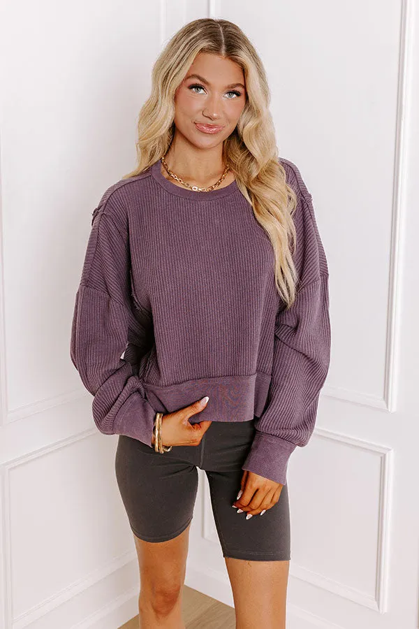 Cedar Creek Waffle Knit Top in Purple sold by Impressions product image thumbnail 3