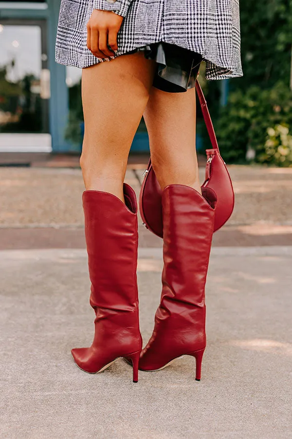 Fiora Faux Leather Knee High Boot in Crimson sold by Impressions product image thumbnail 5