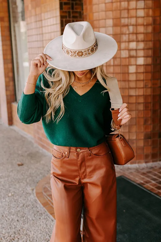Cosmos and City Lights Sweater Top in Hunter Green sold by Impressions