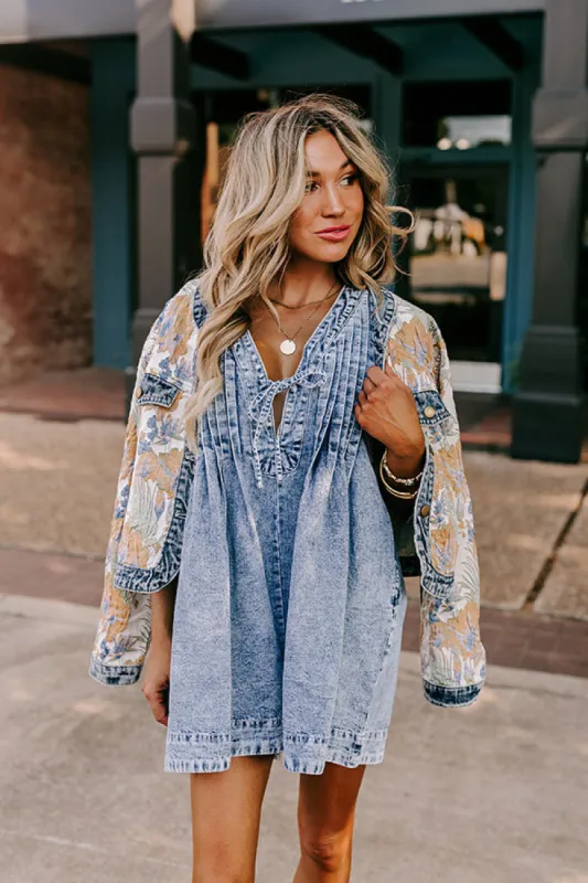 Bae Watch Denim Romper in Medium Wash sold by Impressions