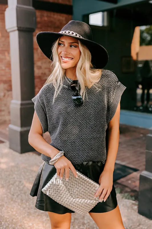 Patio Views Vintage Wash Knit Top in Black sold by Impressions