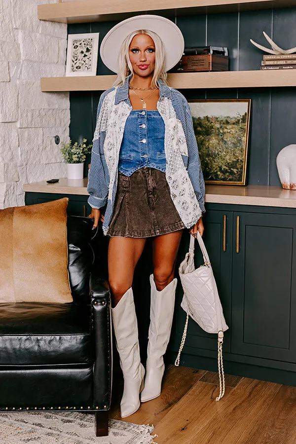 Boho Chic Lace Button Up in Blue sold by Impressions product image thumbnail 4