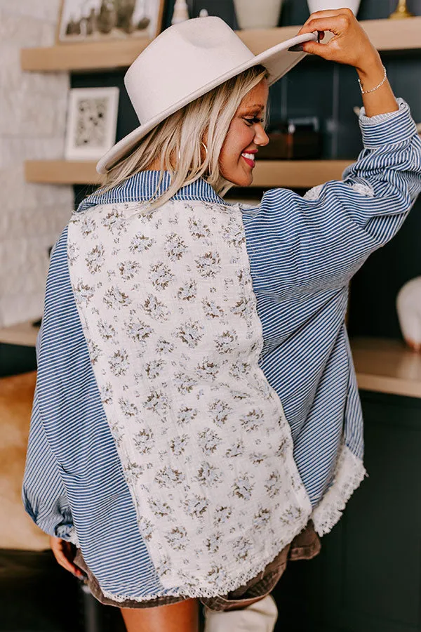 Boho Chic Lace Button Up in Blue sold by Impressions product image thumbnail 2