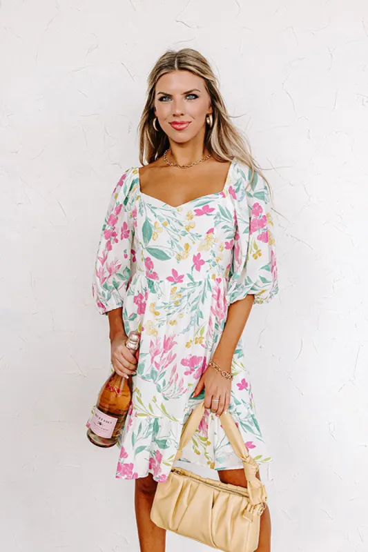 Door To Destiny Floral Dress in Ivory sold by Impressions