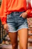 Eunina The Bobby High Waist Distressed Shorts sold by Impressions