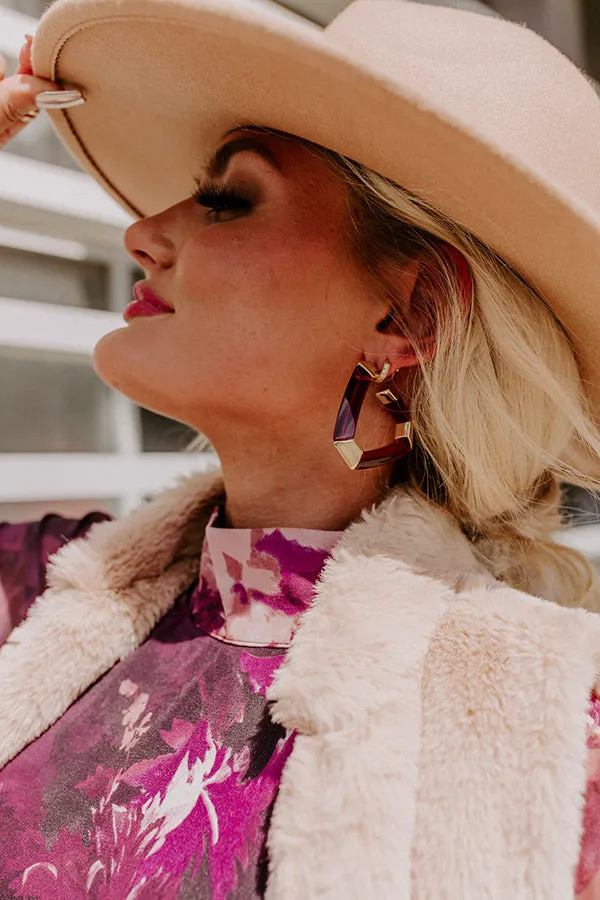 Kendra Scott Arden Gold Statement Hoop Earrings in Orchid Mix sold by Impressions