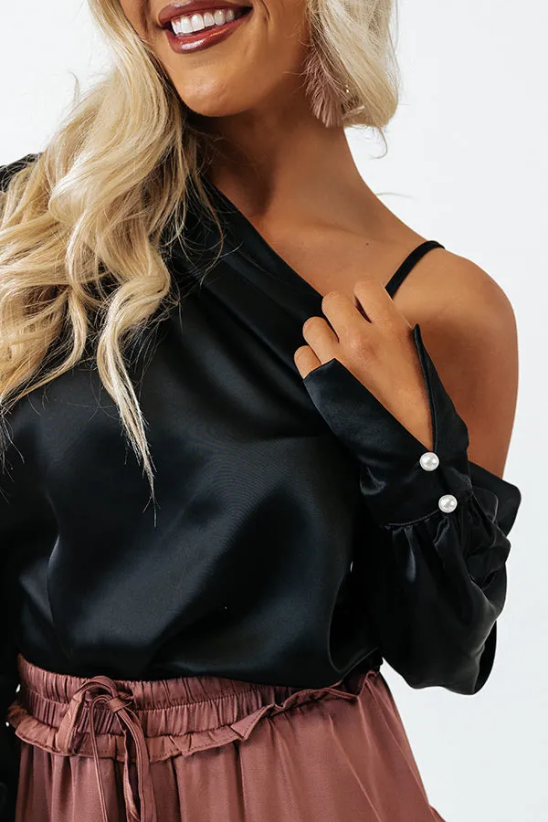Date Night Ready Satin Top In Black sold by Impressions product image thumbnail 3