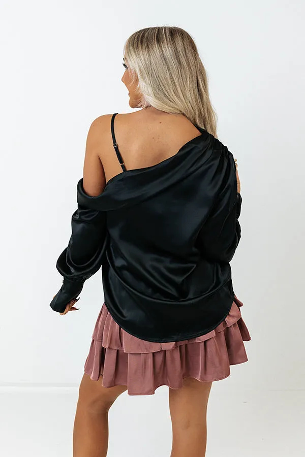 Date Night Ready Satin Top In Black sold by Impressions product image thumbnail 5