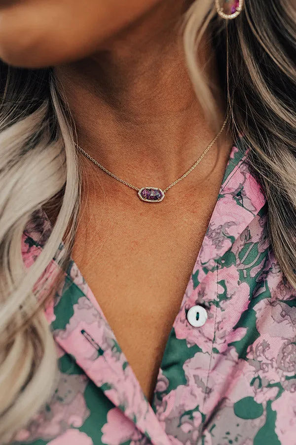 Kendra Scott Elisa Gold Pendant Necklace in Bronze Veined Purple Turquoise Magnesite sold by Impressions product image thumbnail 3