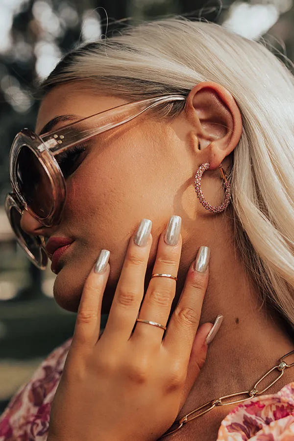 It's Giving Glamourous Hoop Earrings In Rose sold by Impressions product image thumbnail 2