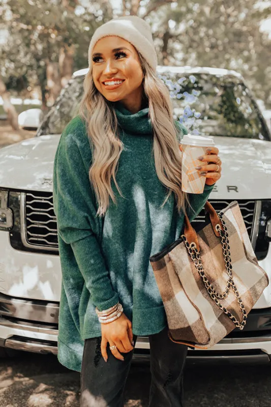 Time For Cozy Sweater In Hunter Green sold by Impressions