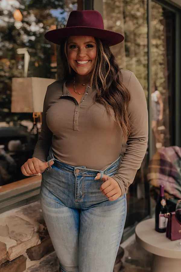 No Drama Ribbed Bodysuit In Mocha Curves sold by Impressions product image thumbnail 2