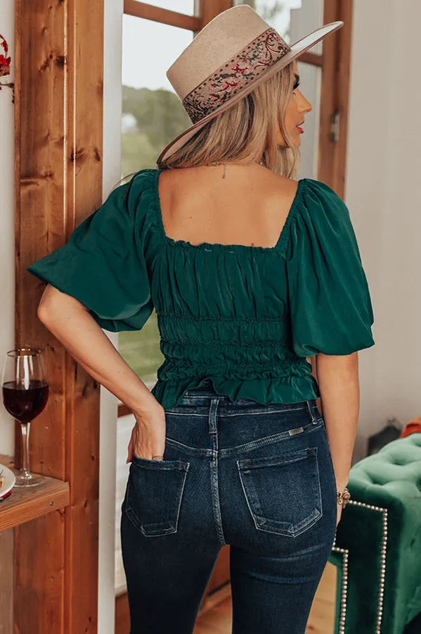 The Belmore Ruffle Bodysuit In Hunter Green sold by Impressions product image thumbnail 3