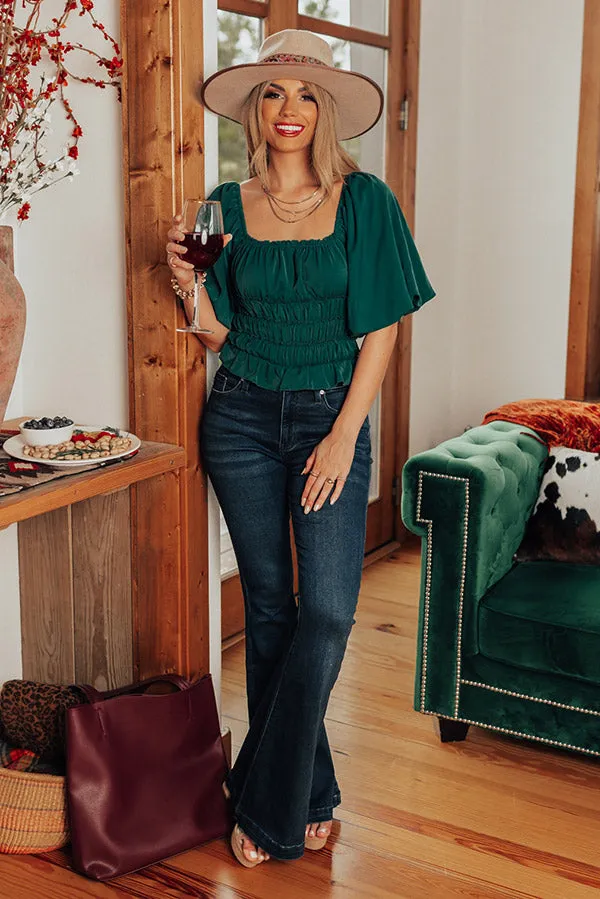 The Belmore Ruffle Bodysuit In Hunter Green sold by Impressions product image thumbnail 2