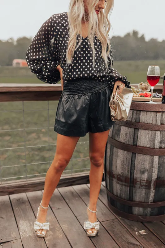 The Parleigh Faux Leather Shorts In Black sold by Impressions